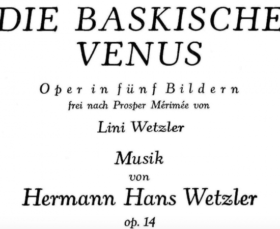 Die Baskische Venus: a Basque opera made in Germany